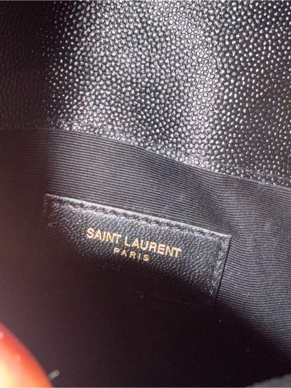 Saint Laurent Black Pebbled Leather Tote with Gold Logo - Picture 3 of 7